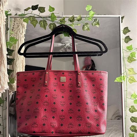 fake red mcm bag|mcm red tote bag.